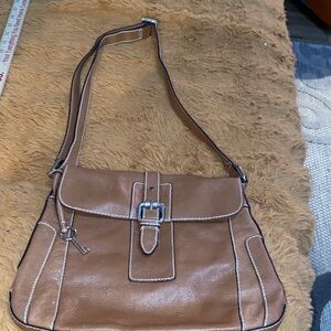 Fossil Gaby Tan Leather Shoulder Bag